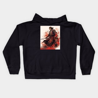 Japanese Art Samurai Vintage Fighter Retro Kids Hoodie